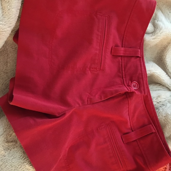 Express Shorts Red Stretch Shorts With Zip Pockets Poshmark